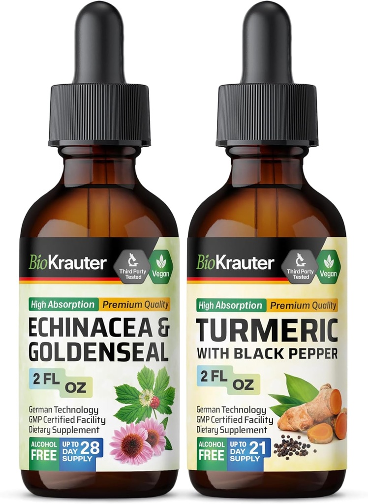 Echinacea with Goldenseal Tincture 2 Fl. Oz. & Turmeric Tincture 2 Fl. Oz.