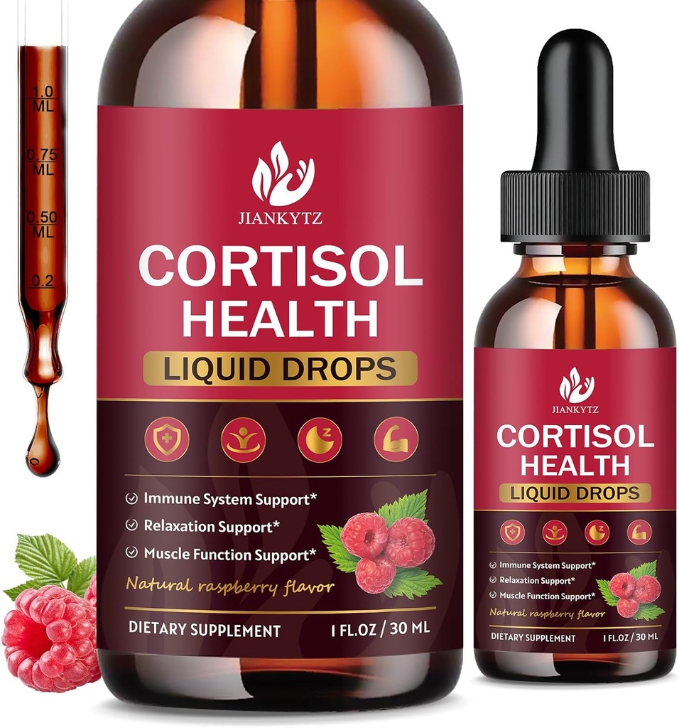 (2 Pack) Cortisol Liquid Drops for Women - Balanced Cortisol, Hormone Balance Support, Cortisol Supplements for Women with Magnesium Complex, Rhodiola Rosea, Ashwagandha, Sugar-Free, 1 Fl Oz