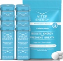 Viter Energy Original Caffeine Mints Wintergreen Flavor 6 Pack and 1/2 Pound Bulk Bag Bundle - 40mg Caffeine, B Vitamins, Sugar Free, Vegan, Powerful Energy Booster for Focus and Alertness