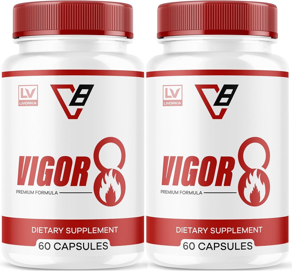 LIVORKA Vigor 8 Premium Formula for Men, Support Supplement for Male - 120 Capsules (2 Month Supply) - Pack of 2