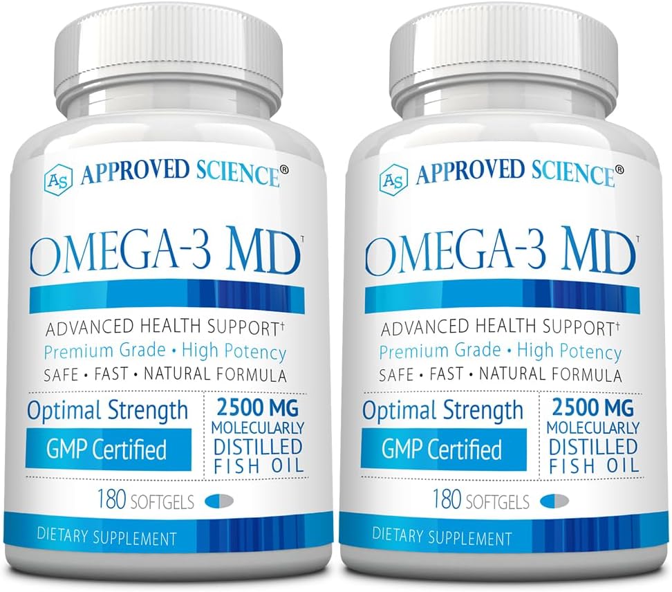 Omega-3MD - Fish Oil EPA & DHA - Improve Cognitive Health - 2 Bottles - 6 Month Supply