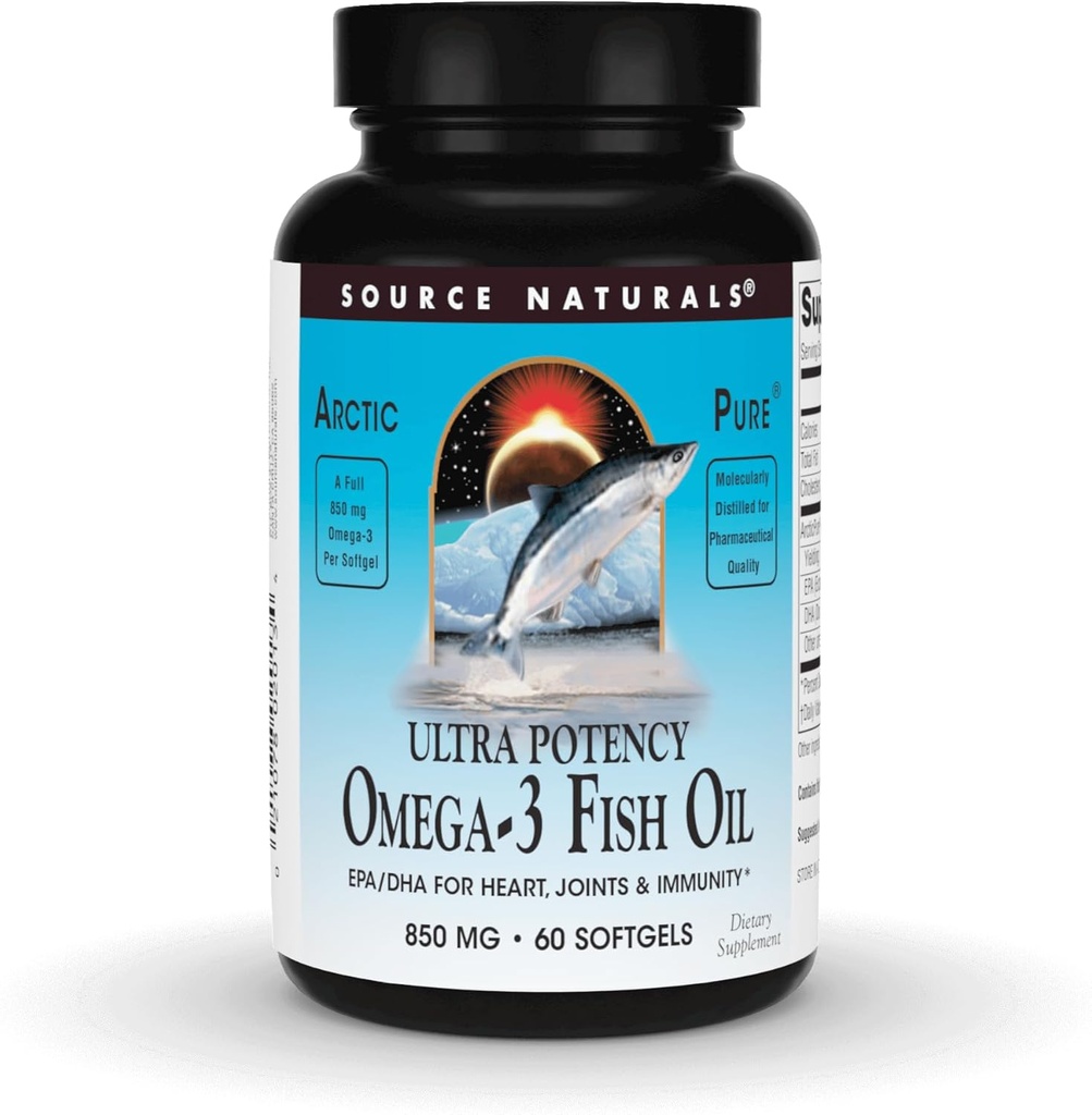 Source Naturals ArcticPure Ultra Potency 850 mg Omega-3 Fish Oil - 60 Softgels