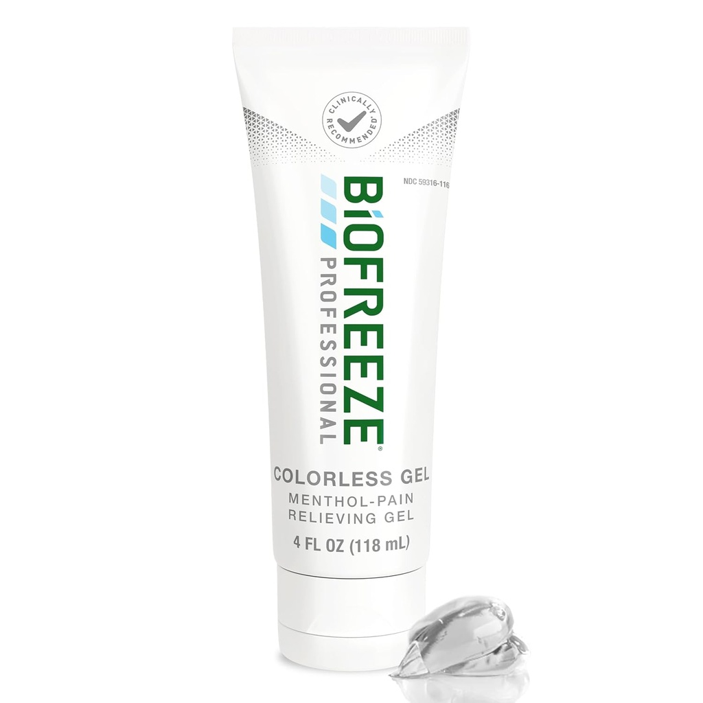 Biofreeze Professional Gel Pain Relief, Knee & Lower Back Pain Relief, Arthritis Pain Reliever, Sore Muscle Relief, Neck Pain Relief, Cooling Joint Pain Relief, Colorless Menthol Gel 4 Fl Oz