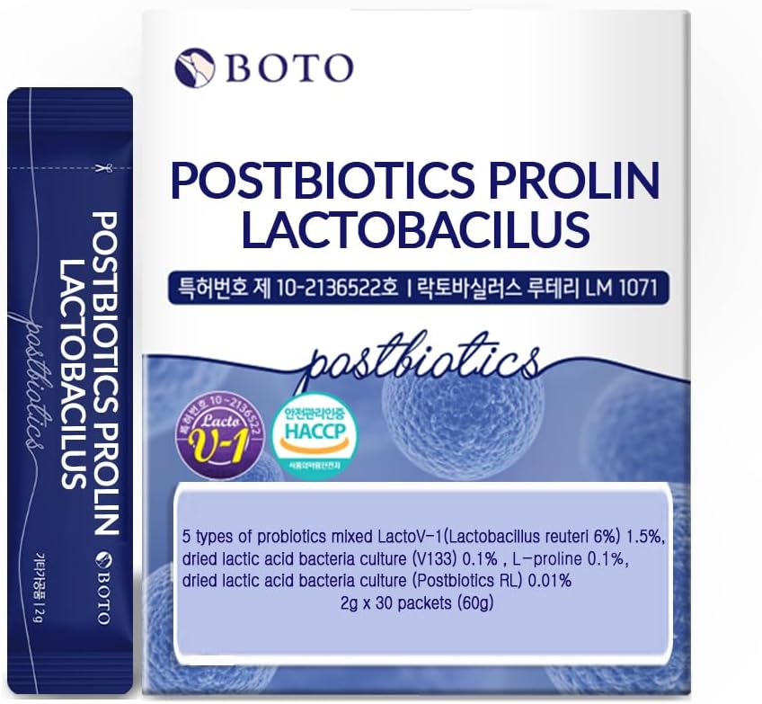 BOTO Korean Care it Probiotics Natural Prebiotics Proline Breast Milk Lactobacillus, Colon Cleanse, Immunity Support - 1 Month (30 of Pack, PostBiotics)