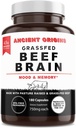 Ancient Origins Grass Fed Beef Brain Supplement with Beef Liver, Whole Food Brain Support Promotes Brain, Mood, and Memory Health, Brain and Liver Health Formula Capsules, Non-GMO, 180 Capsules