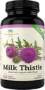 Organic Milk Thistle | Non GMO 2000mg 4X Concentrated Vegan Daily Supplement w/Silymarin Seed Extract for Liver Support, Detox and Cleanse - 60 Veggie Capsules