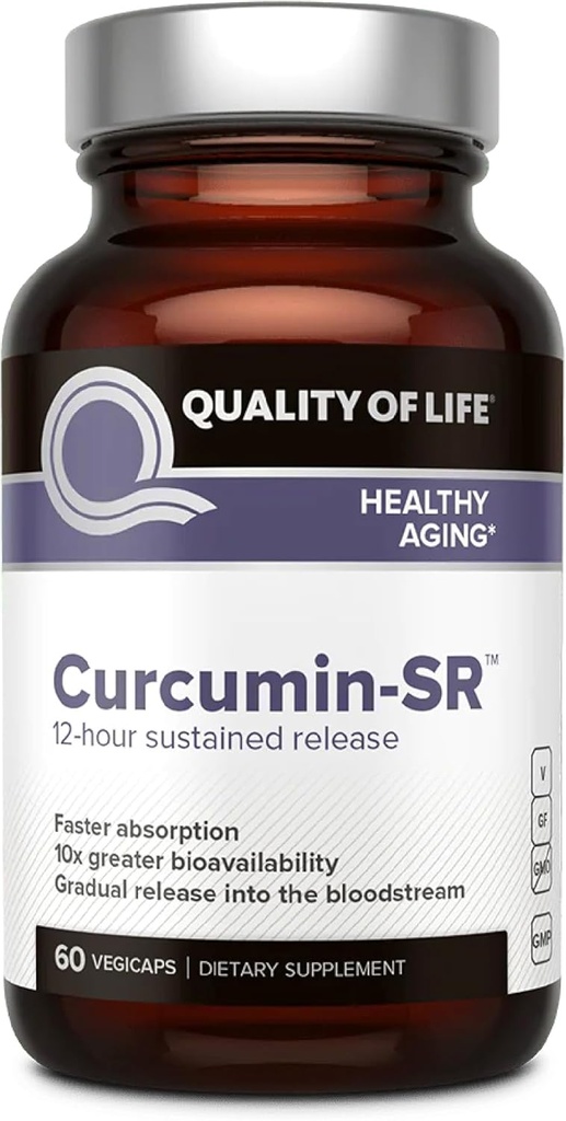 Quality of Life Curcumin-SR - Healthy Aging, Inflammation Support - 60 Vegicaps