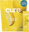 Cure Hydration | Plant-Based Electrolyte Drink Mix | No Added Sugar | FSA & HSA | Dehydration Relief Powder Made with Coconut Water | Non-GMO | Vegan | Pouch of 14 Packets - Lemonade