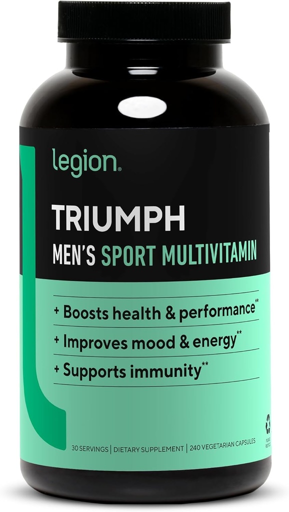 LEGION Triumph Men's Sport Vitamin - Complete Multivitamin for Men - Daily Vitamins for Men to Boost Health and Performance - Men's Multivitamin with 21 Vitamins & Minerals - 30 Servings