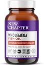 New Chapter Wholemega Fish Oil Supplement - 2000mg per Serving, Clinically Proven Wild Alaskan Salmon Oil with Omega-3 + Vitamin D3 + Astaxanthin, 180 Softgels