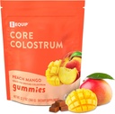 Equip Foods Core Bovine Colostrum Gummies, Delicious 1g Per Seving Grass Fed Colostrum Supplement - Gut Health, Immunity, Recovery, Hair & Skin - 60 Bovine Colostrum Gummies, 30 Servings, Peach Mango