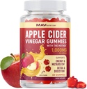 Organic Apple Cider Vinegar Gummies for Digestion, Detox & Healthy Immune Function Support | 1000MG ACV Per Serving | with The Mother, Vitamin B6, B12 & Folate | Vegan, Gluten-Free | 60 Gummies
