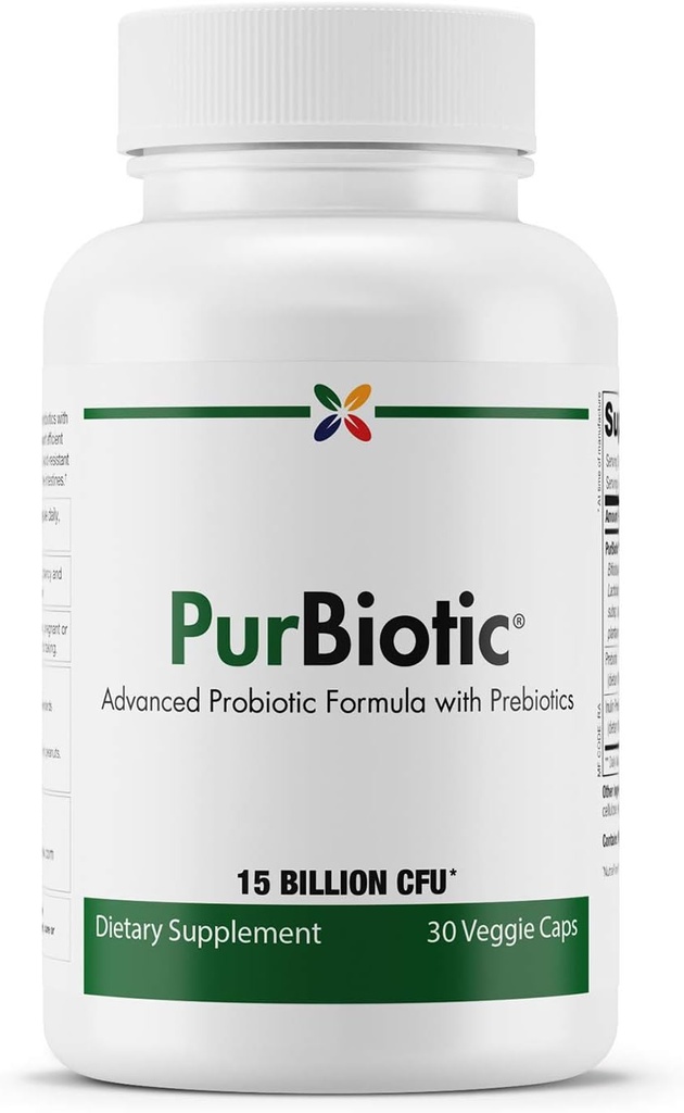 Stop Aging Now - PurBiotic® 15 BILLION CFU (PROWPT) - Advanced Probiotic Formula with Prebiotics - 30 Veggie Caps