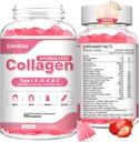 2 Pack Collagen Gummies for Women Men, Hydrolyzed Collagen Peptide Type I,II,III,V,X with Biotin, Vitamin C A B D E for Skin Hair Nails J0ints, Immunity Energy Digestion, Sugar Free, 120 Count