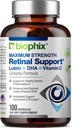 biophix Retinal Support Maximum Strength Complex Formula 100 Capsules - Zinc Vitamin C E Lutein DHA Omega-3 Astaxanthin Hyaluronic Acid - Supports Eye Vision Health