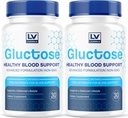 (2 Pack) Gluctose Advanced Blood Support, Gluctose, Gluctose - Advanced Blood Support Supplement, Gluctose Supplement Support Capsules - All Natural Formula, 60 Capsules for 2 Months