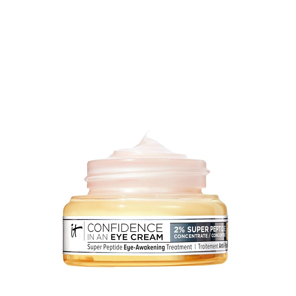 IT Cosmetics Confidence in an Eye Cream - Anti Aging Peptide Eye Cream for Dark Circles & Wrinkles, Lightweight 48HR Hydration, 2% Super Peptide Concentrate, Smooth & Brighten Undereye, All Skin Types