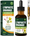 Cleavers Lymphatic Drainage Drops Enhance Lymph System Detox Cleanse, Echinacea, Milk Thistle, Cats Claw, Turmeric, Dandelion, Burdock Immune Support Supplement. 2oz