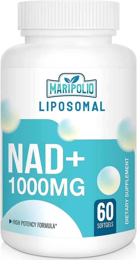 Liposomal NAD+ Supplement 1000 mg | Highest NAD Pontecy | Max Absorption | Pure NAD Supplement | Energy and DNA Repair, Aging Defense, Brain Function | 60 Softgels