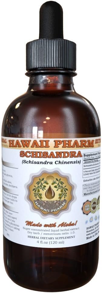 Hawaii Pharm Schisandra Liquid Extract, Organic Schisandra (Schisandra Chinensis) Tincture, Herbal Supplement, Made in USA, 4 fl.oz