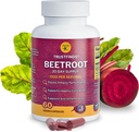 Organic Beetroot Powder 1300mg per Serving - 60 Capsules | 100% Natural Beet Root, No Gluten, No Sugar, Vegan Capsules with No Rice Powder, No Gelatin.