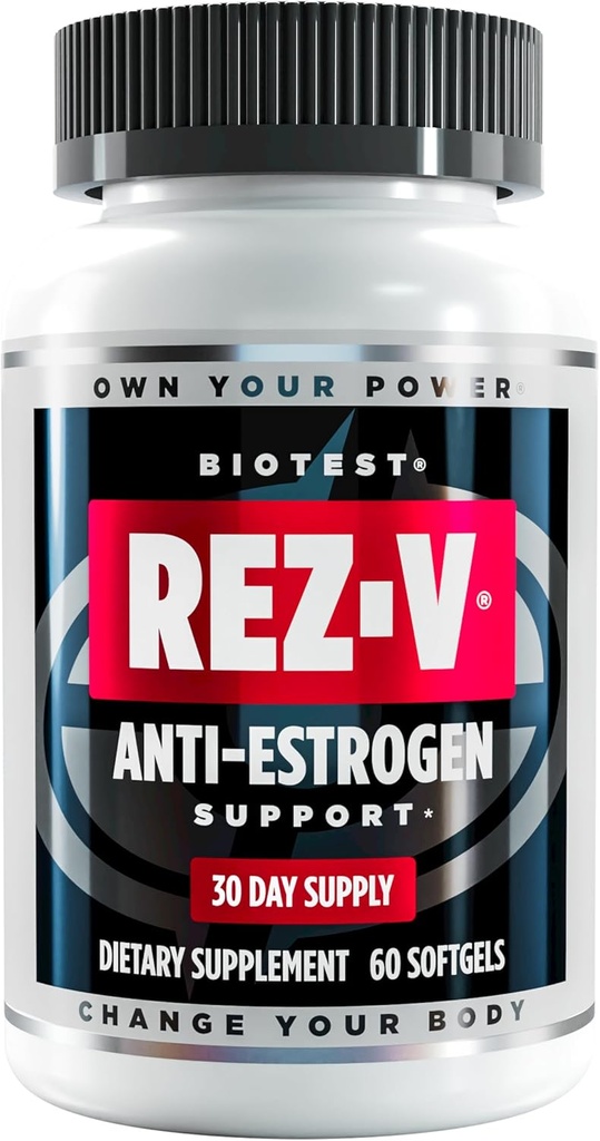 Biotest Rez-V - High-Absorption Resveratrol for Anti-Estrogen Support + Cellular Health - 60 Softgels