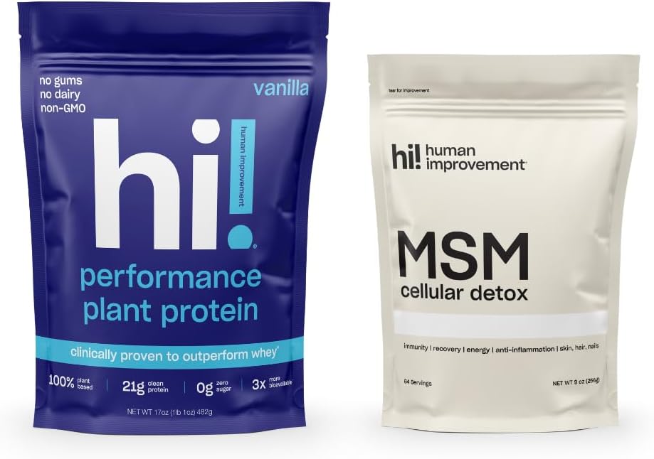 Human Improvement Vanilla Performance Protein and MSM Cellular Detox Bundle
