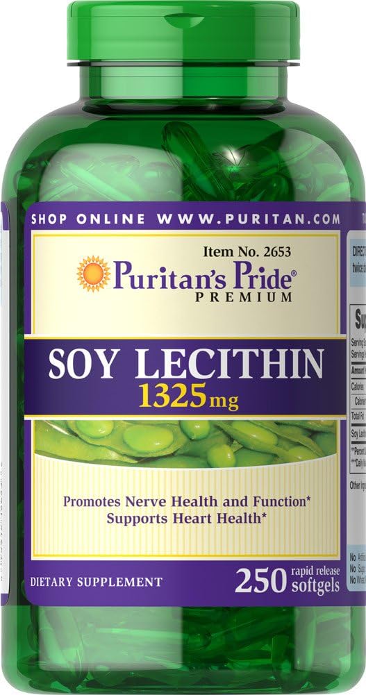 Puritan's Pride Soy Lecithin 1325 mg, Heart Support, 250 Count, Naturulse Ad 410
