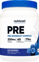 Nutricost Pre-Workout Complex Powder (60 Servings, Blue Raspberry) - Pre-Workout Supplement with Beta-Alanine, Taurine & Amino Acids