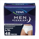 TENA Overnight Extra Coverage Incontinence Underwear for Men, Masculine Style and Discreet Cut Men's Underwear, Large/X-Large, 48 ct