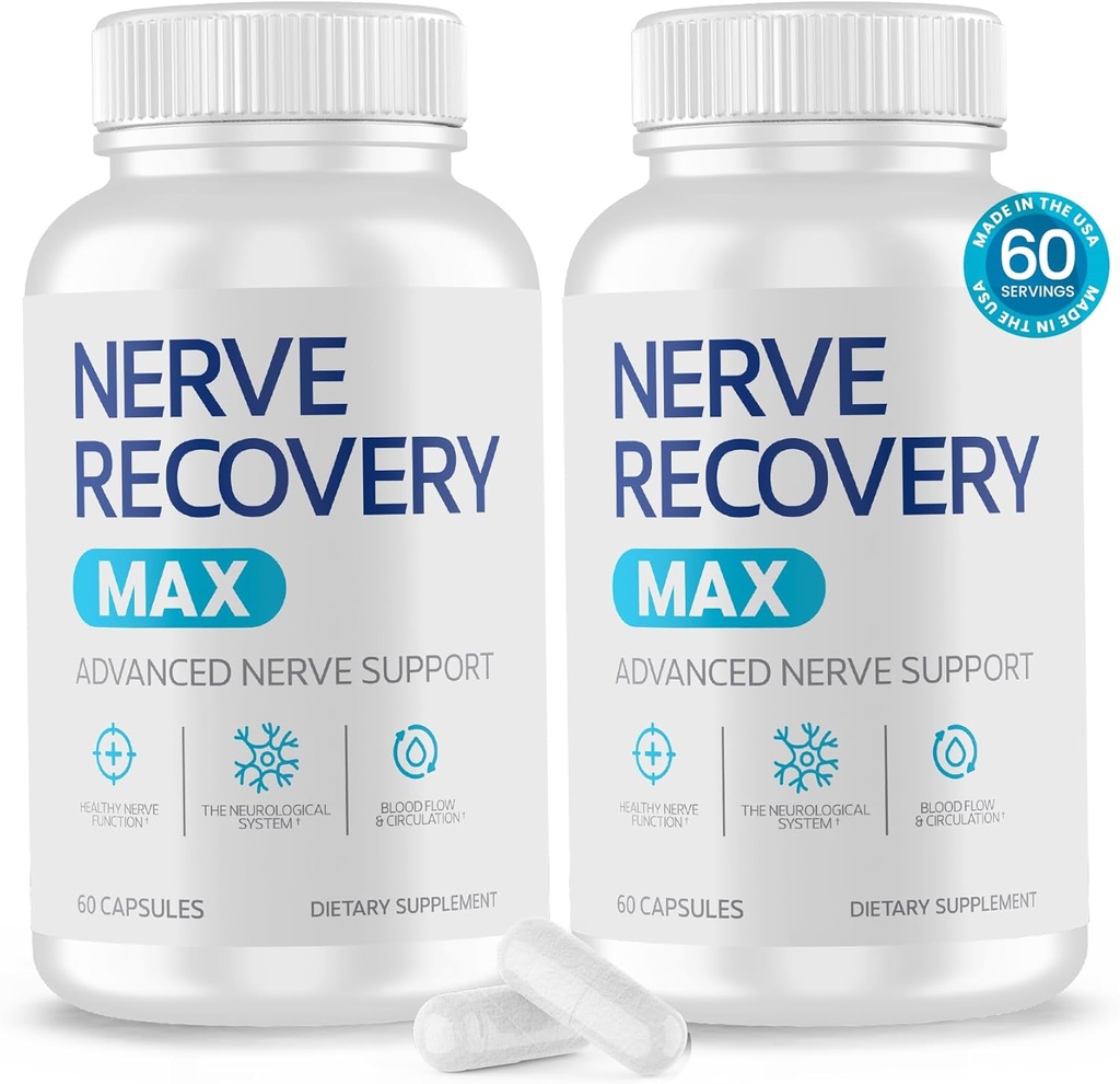 Non-GMO Advanced Nerve Support Supplement with Vitamin D3 and Alpha Lipoic Acid for Nerve Protection and Restoration - Made in The USA - 60-Day Supply, 2 Bottles