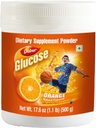 Dabur Glucose - Glucose Powder - Fortified with Vitamin D and Calcium - A Tasty Orange - 500 Grams