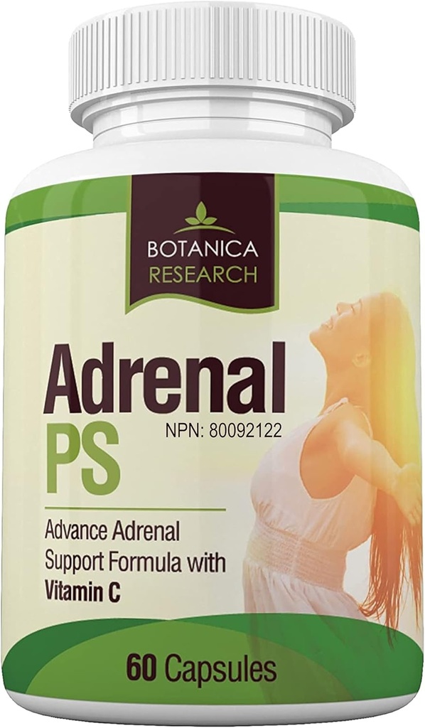 Adrenal Fatigue Support Supplement with Premium Rhodiola Rosea Herb Extract, L-Tyrosine, Panax Ginseng, Holy Basil - PS Cortisol Gland Complex for Health Insufficiency Calm Energy Response