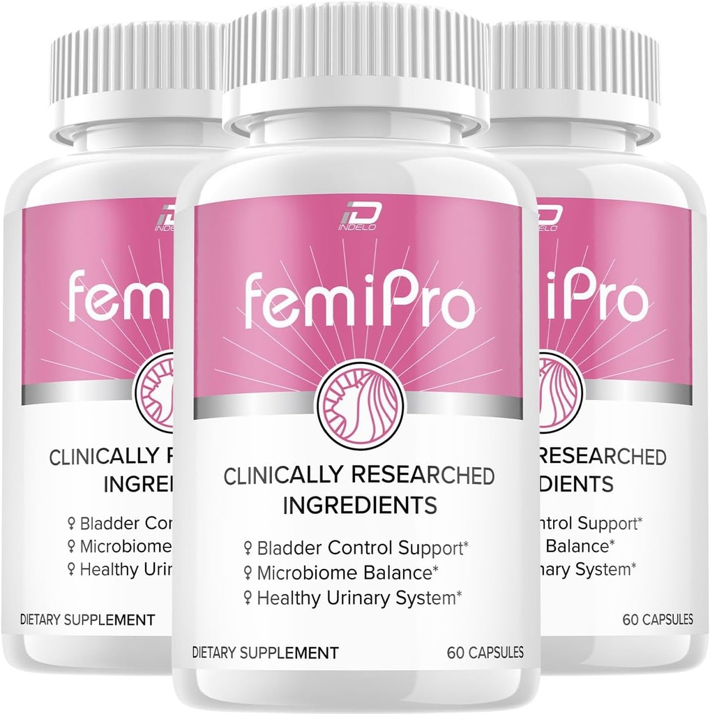 FemiPro Supplement - Probiotic Femi Pro Pills, FemiPro 24 Hour Support Microbiome Probiotic Urinary Control Health, Femie Pro Reviews (3 Pack - 180 Capsules)