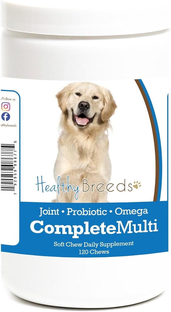 Healthy Breeds Golden Retriever All in One Multivitamin Soft Chew 120 Count