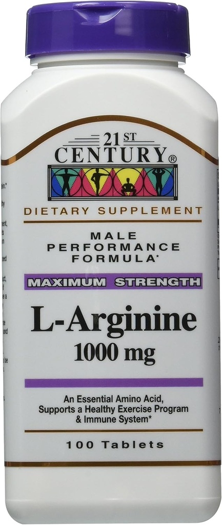 21st Century L-Arginine 1000 Mg Tablets, 100-Count (Pack of 3)