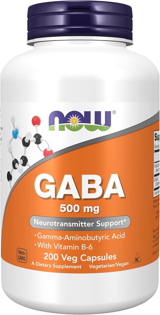 NOW GABA 500 mg,200 Veg Capsules