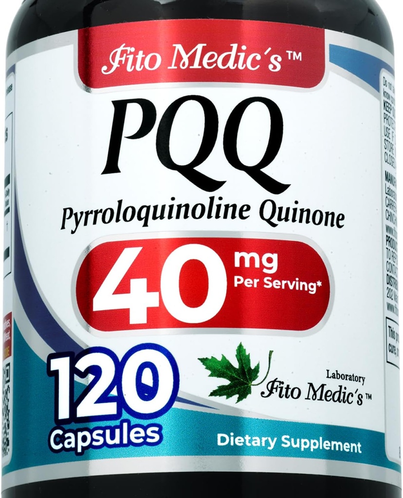 FITO MEDIC'S Lab | pqq |120 Capsules |40 mg | pqq Supplement| pqq Supplement 40 mg | pyrroloquinoline Quinone | Concentrate Extract |Ultra high Absorption.