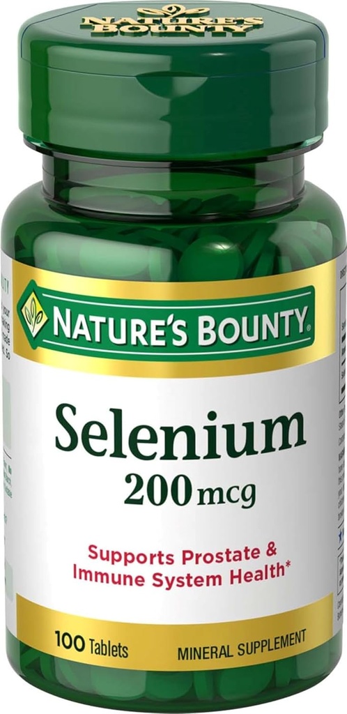 Nature's Bounty Selenium, Supports Prostate and Immune System Health, 200 mcg, 100 Tablets