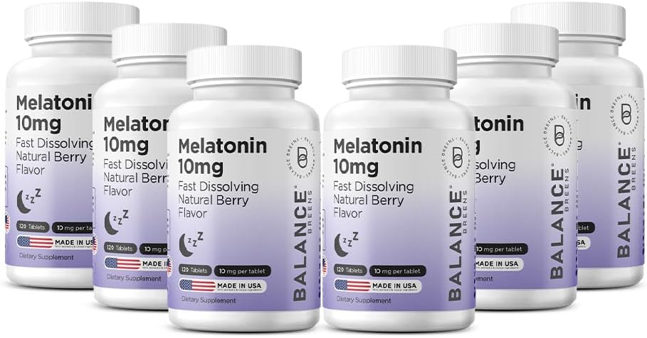 Balancebreens Melatonin 10mg Fast-Dissolve, 120 Tablets – Natural Sleep Aid for Restful Nights, Drug-Free Support for Relaxation and Tranquility