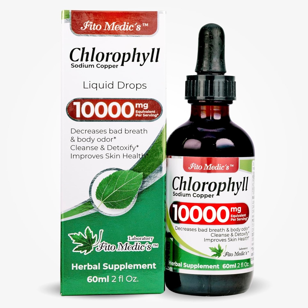 FITO MEDIC'S Lab | Chlorophyll Liquid Drops | Chlorophyll per Serving 50 mg | 200:1 Ratio Extract