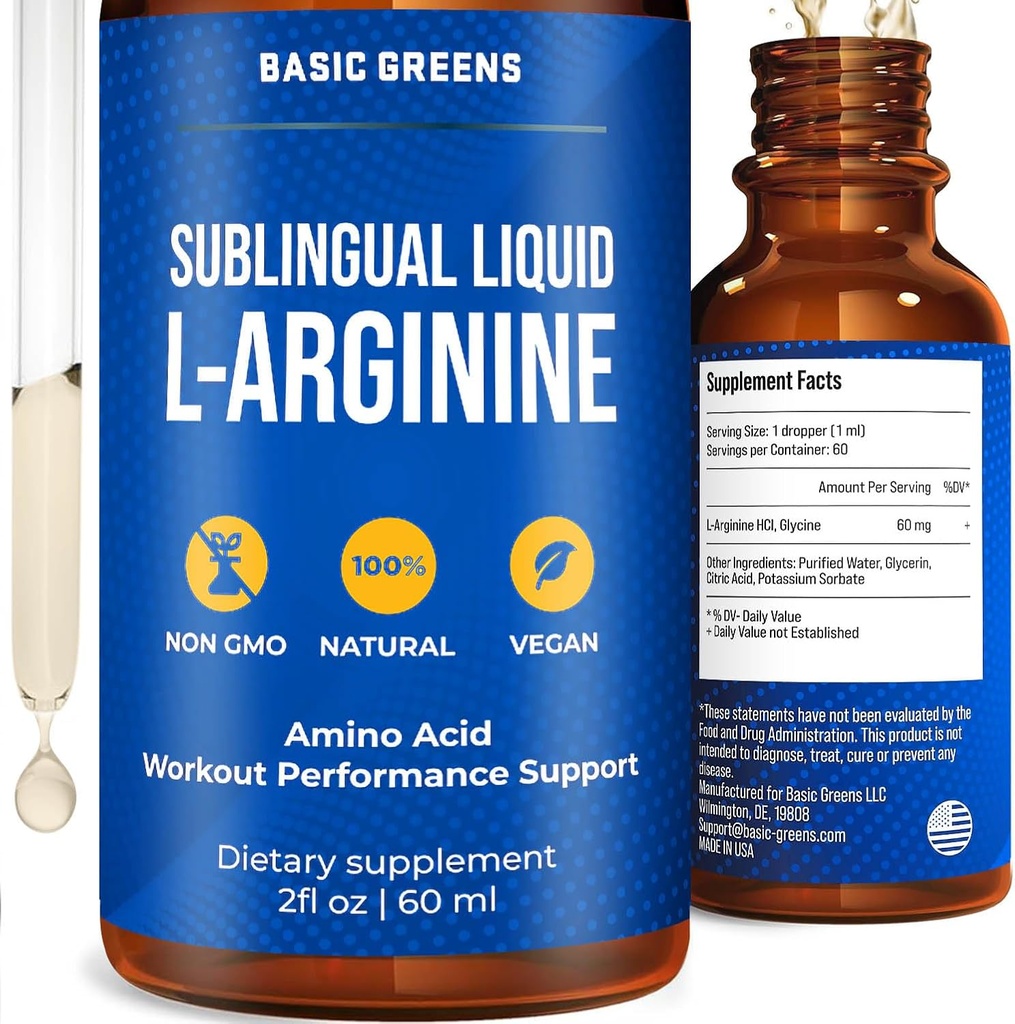 L Arginine Liquid - L-Arginine Supplement for Men and Women with Nitric Oxide Precursor, L Arginine Supplement