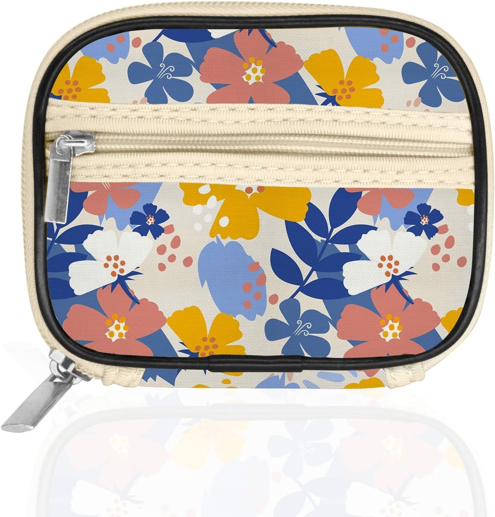 Serfeymi Weekly Travel Pill Organizer Pill Case for Purse with Removable 7 Day Pill Box, Fashionable Travel Medicine Organizer Pill Container for Medicine, Vitamin, Supplement - Bloom 02