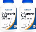 Nutricost D-Aspartic Acid Capsules (180 Caps) (2 Bottles)
