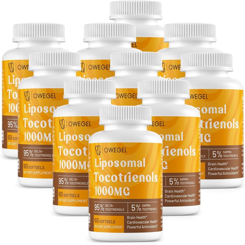 Liposomal Tocotrienols 1000mg - High Bioavailability Vitamin E Tocotrienols Supplements,95% Delta & 5% Gamma Tocotrienol Capsules Support Skin,Bone,Antioxidant,600 Softgels
