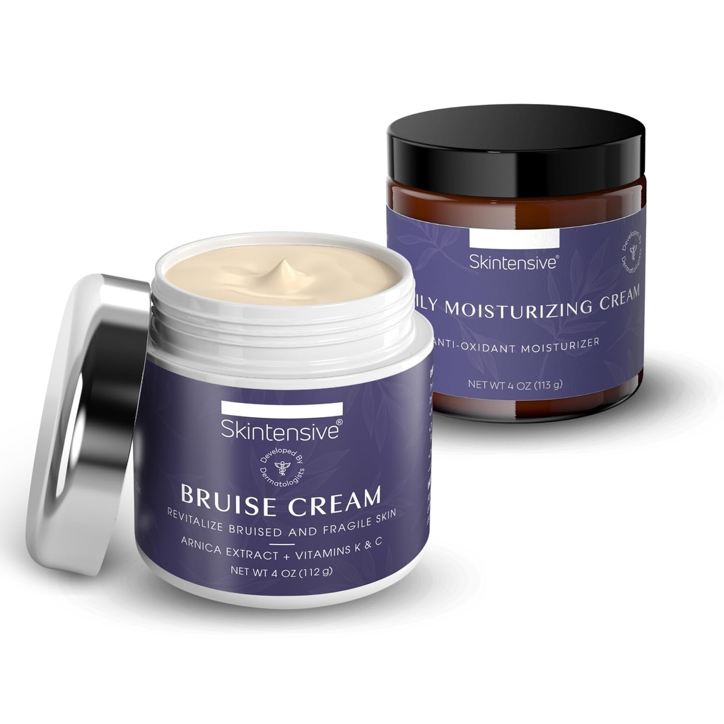 SKINTENSIVE Hydrating Cream Bundle – Moisturizing Care for Dry, Delicate Skin – Daily Use for Face, Hands & Body – (4oz Each)