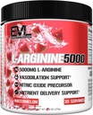 Evlution Nutrition Nitric Oxide Booster L-Arginine Supplement - High Potency Nitric Oxide Supplement with 5000mg of L Arginine for Enhanced Pumps Energy Muscle Growth and Vascularity NO Booster