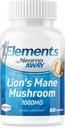 NeuropAWAY Elements Organic Lions Mane Mushroom Extract Capsules (60 Acid Resistant Capsules Per Bottle) Third Party Tested Made in a cGMP Facility