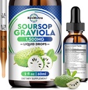 Soursop Graviola Liquid Drops - 8 in 1 Organic Soursop Extract with Elderberry, Quercetin, Soursop Bitters Liquid Supplements for Immune Boost, Herbal Soursop Oil Graviola Leaf Tincture, 2 Fl Oz