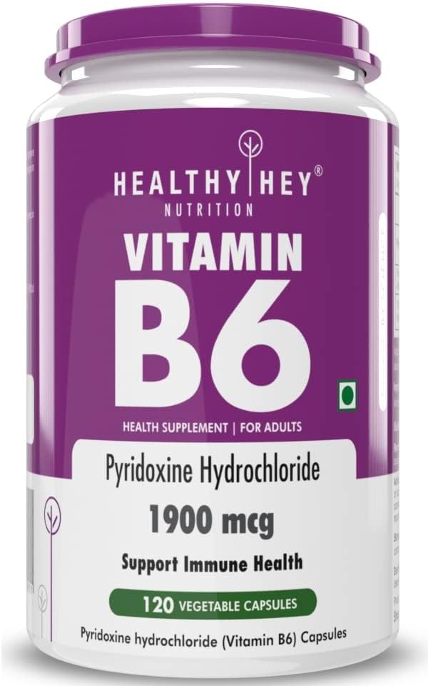 Vitamin B6 Pyridoxine -120 Veg. Capsules.